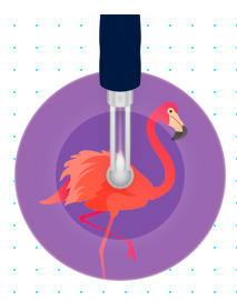 UltraScope Stethoscope Flamingo Design Purple with Teal tubing