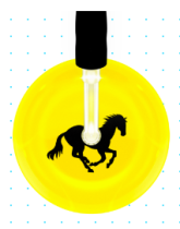 UltraScope Stethoscope Horse Design with Yellow Background with Green tubing