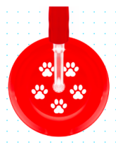 UltraScope Stethoscope Black Paw Print with Red Background and Red tubing
