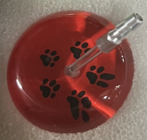 UltraScope Stethoscope Black Paw Print with Red Background and Red tubing