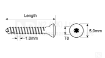 Cortical Self Tapping Bone Screw- 2.7mm- Torx Drive (Star)