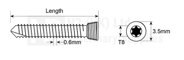 Locking Screw Self Tapping- 2.4mm- Torx Drive (Star)