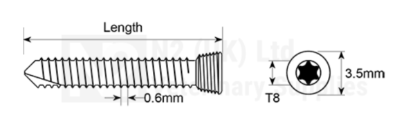 Locking Screw Self Tapping- 2.7mm- Torx Drive (Star)