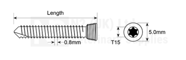 Locking Screw Self Tapping- 3.5mm- Torx Drive (Star)