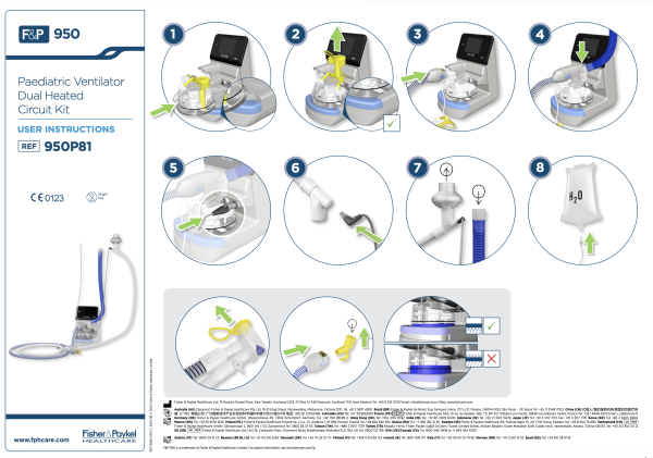 Fisher & Paykel 950 Paediatric Ventilator Dual Heated Circuit 950P81